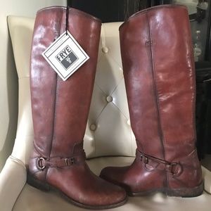 brown leather boots